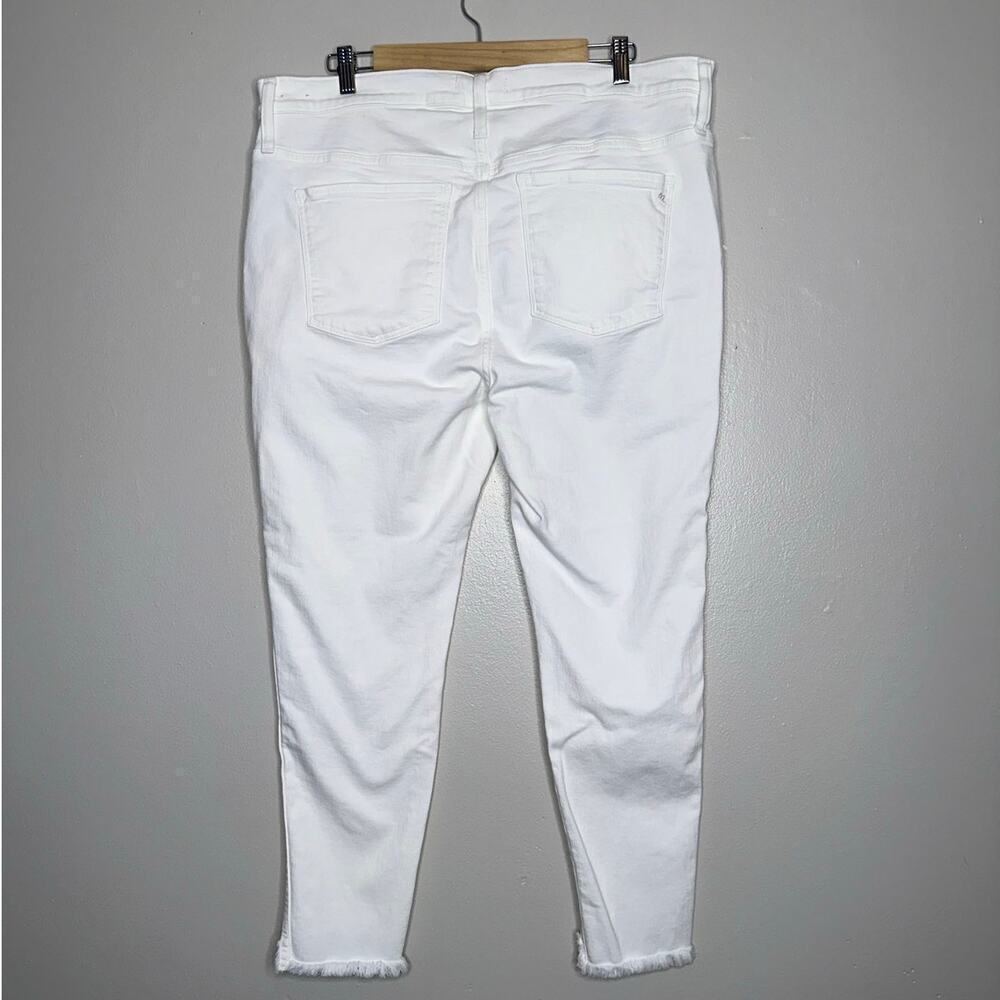 Madewell 10” High Rise Skinny Jeans White Plus 34 Button Fly Step Fray Hem - Picture 9 of 9